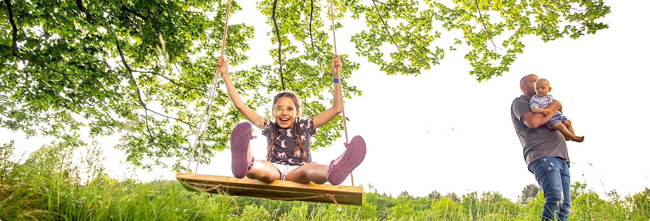 child-on-swing